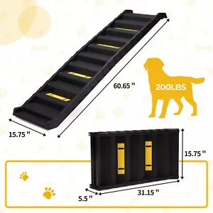 COZIWOW 61"L Portable Dog Car Ramps Folding High Traction Pet Stair for Vehicles - Picture 1 of 21