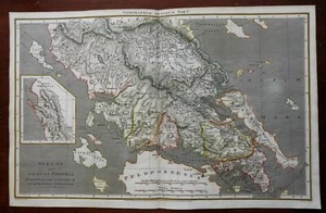 Ancient Greece Hellas Epirus Roman Empire Athens Corinth 1807 Longman map - Picture 1 of 3