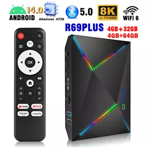 2025 Smart TV BOX Android14 128GB 64GB 2.4G/5G WIFI6 Media Player Octa Core NEW - Picture 1 of 60
