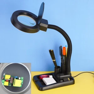 Glass Lens LED Desktop Repair Magnifying Glass HD Repair Welding Workbench - Picture 1 of 20