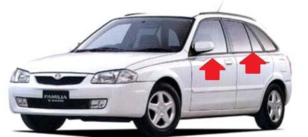 MAZDA GENUINO Familia S vagón ventana delantera ventana trasera juego de molduras OEM Japón #20 Foto 1 de 1