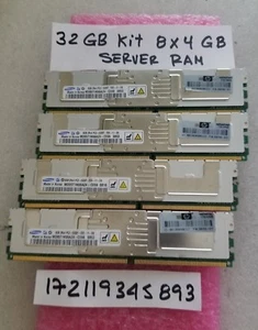 32GB PC DDR DDR2 PC2 PC2-5300F DDR2-667 5300 667 FB ECC-REG 240pin 2RX4 512MBx4 - Picture 1 of 1
