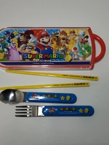 Nintendo Super Mario Trio set chopsticks spoon fork SKATER JAPAN IMPORT - Picture 1 of 15