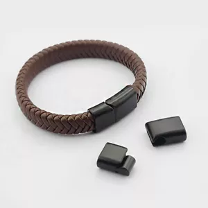 5Sets Gun Black 11*5mm Safety Magnetic Clasp fit 5mm 10mm Flat Leather Bracelet - Picture 1 of 6