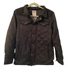 Levi's Quilted Jacket Youth Boys L Diamond Tuck Pockets Vguc* Black Coat Lined
