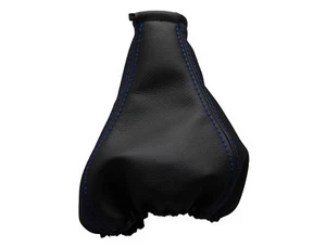 OPEL TIGRA (1994-2001) Cuffia Leva Cambio 100% Vera Pelle - Cuciture Blu - Foto 1 di 1