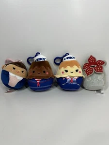 Juego de 4 juguetes de peluche con clip de 3,5 pulgadas Squishmallows Stranger Things coleccionables - Imagen 1 de 11