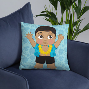 Hawaiian Boy - Throw Pillow 18" x 18", Tropical, Hawaii, Children's, Kids