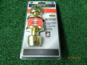 DEFIANT Brandywine Collection Türknauf Messing poliert 4 Wege Riegel 2 Schlüssel C59 - Bild 1 von 2