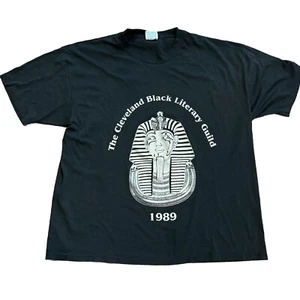 Vintage 80s Cleveland Black Literary Guild King Tut T-shirt size 2XL - Picture 1 of 4