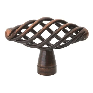 GlideRite 2" Oval Birdcage Cabinet Hardware Knob Rustic Bronze - 3041-ORB-1 - Picture 1 of 3
