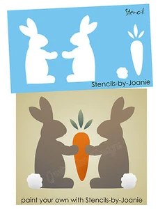 Plantilla de 4" Primitivo Conejo Zanahoria Temporada Pascua Hágalo usted mismo Letreros de Arte Artesanal - Imagen 1 de 5