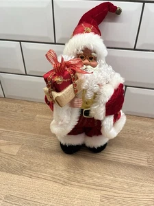 Vintage Musical Santa Father Christmas Figure Wind Up Plays Music & Head Moves - Picture 1 of 6
