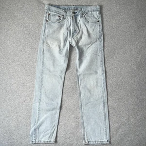 Levi Strauss Levi's 505 Jeans Straight Fit Light Wash Blue Denim Mens 31x30 - Picture 1 of 23