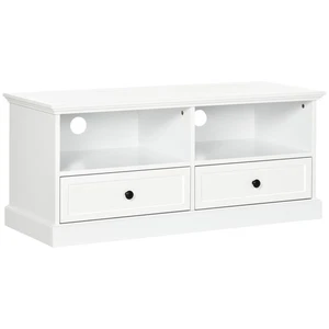 HOMCOM TV Stand with Drawers Shelves and Cable Management, for 45" TVs, White - Picture 1 of 11
