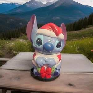 Biscottiera ceramica Disney Lilo & Stitch Babbo Natale vedi foto retro nuova - Foto 1 di 5