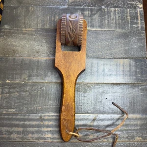 Antique Primitive Wood Butter Roller Rolling Pastry Press Kitchen Collectible - Picture 1 of 4