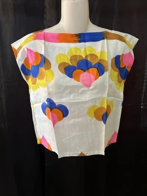 Vintage 70’s Lady Van Heusen Colorful Geometrical Blouse Size 10 - Image 1 of 4