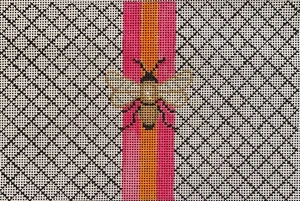 Needlepoint Handpainted Suzie Vallerie Bee Clutch 6x9 - Picture 1 of 4