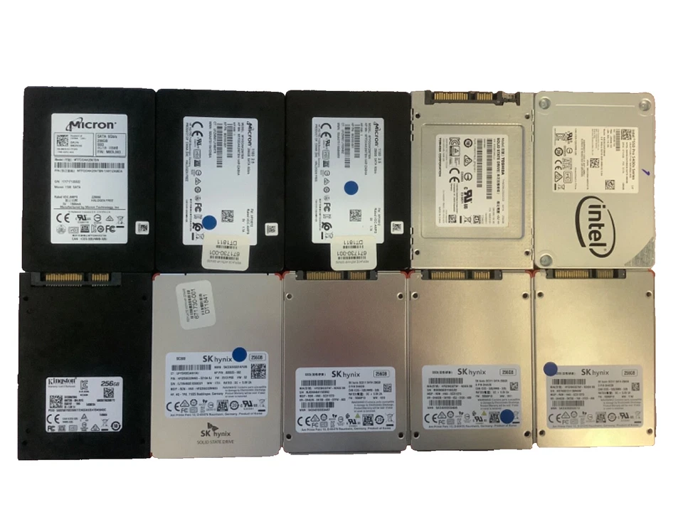 (LOTE DE 10) SSD de marca mista 256GB 2,5" - Imagem 1 de 1