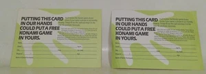 Konami Registration Card KON-NES-US-2. Two of Them. Free Shipping!!! - Picture 1 of 8