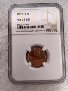 2017-D 1c NGC MS66RD LINCOLN CENT MS 66 RD RED - Picture 1 of 5