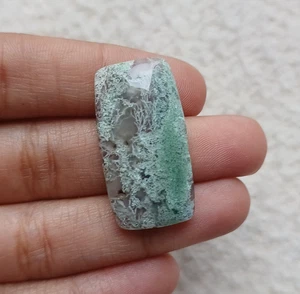 Natural Moss Agate Rectangle Cabochon 30x15.5x5.5mm Approx 22.60Cts AMJ476 - Picture 1 of 3