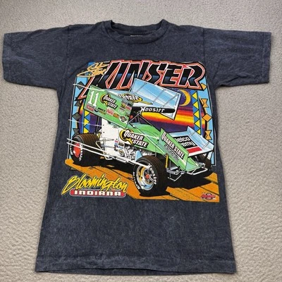 Camisa DE COLECCIÓN STEVE KINSER Para Hombre Pequeña Azul Gris 2003 Neón Sprint King Outlaws Foto 1 de 4