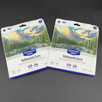 Paquete de 2 comidas liofilizadas veganas para despensa para mochileros Katmandú curry sin gluten Foto 1 de 4
