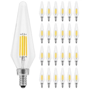Luxrite E12 Candelabra LED Light Bulbs 60 Watt Equivalent, 2700K Warm White,... - Picture 1 of 7