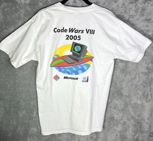 Vintage 00’s Y2K Microsoft HP Code Wars Tech Shirt M Dominoes Viii 2005 Beefy T - Picture 1 of 3