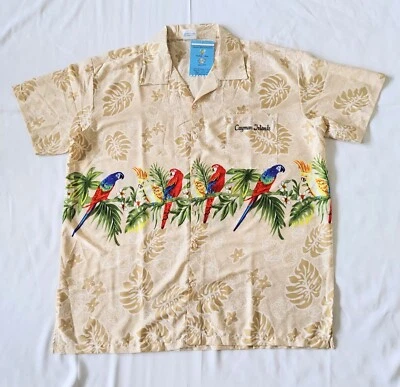 Lotus Brand Mens Size 2XL Parrot Tropical Hawaiian Print Short Sleeve Shirt - Image 1 of 4