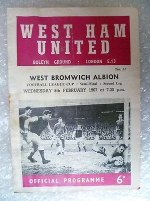 1967 League Cup Semi Final  WEST HAM UNITED v WEST BROMWICH ALBION - 8th Feb  - Image 1 of 4