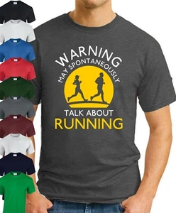 MAY SPONTANEOUSLY TALK ABOUT RUNNING T-SHIRT > Novelty Gift Runner Park Run Top - Picture 1 of 22