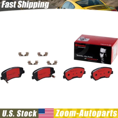 Juego de pastillas de freno de disco de cerámica ranuradas delanteras para Hyundai Elantra Kia Forte Brembo Foto 1 de 4