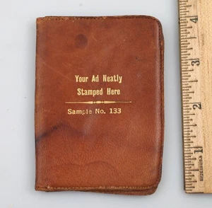 Vintage 1940s Salesman's Sample Leather Wallet Holding Soldier Photos WWII - Picture 1 of 4