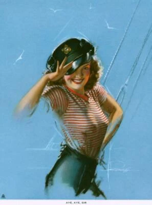 Aye, Aye Sir: Rolf Armstrong: PIN-UP: impresión de bellas artes de archivo Foto 1 de 2