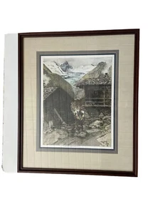 Vintage signiert Luigi Kasimir Radierung gerahmt - Bild 1 von 6