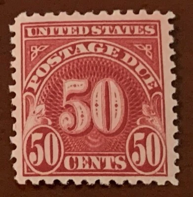 U.S. Stamp #J76 50¢ Postage Due Carmine, Perf 11, Mint-OG-NH VF - Image 1 of 4