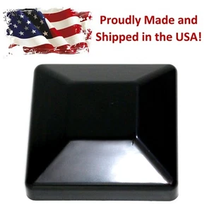 Plastic Fence Post Black Caps 4X4 (3 5/8") Bulk Pack DISCOUNTS + FREE SHIPPING - Picture 1 of 33