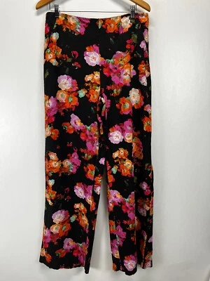 ¡NUEVO! Pantalones para mujer Robert Rodriguez floral mezcla de lino 10 cremallera lateral Foto 1 de 4