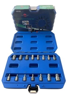 Juego de extractor de pernos de tornillo de alta resistencia PRO 15 piezas métrico SAE 2637 LH espiral hexagonal - Imagen 1 de 2