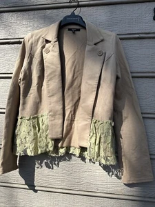 Chaqueta Mystree Marrón Claro/Verde Talla Grande - Imagen 1 de 2