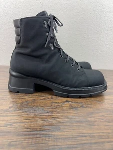 Vic Matie Women's Boots Size 6 Chunky Nylon Lace Up Square Toe Combat EU 36 - Picture 1 of 12