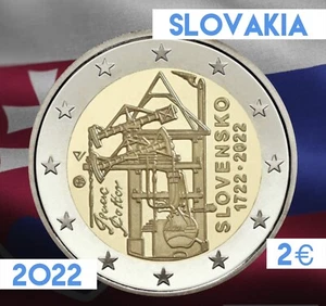 Slowakei🇸🇰Münze 2€ Euro 2022 Dampfmaschine 300y Atmosphärenentwässerungsminen 1722 - Bild 1 von 6