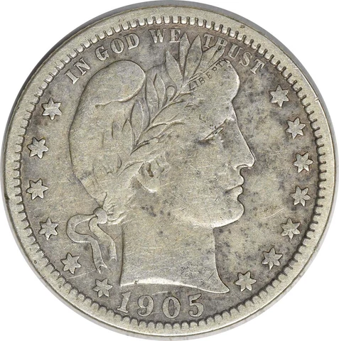 1905-O Barber Silver Quarter VF Uncertified #1258 Cover