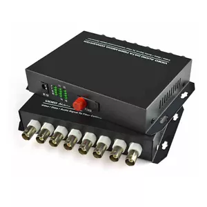 8 Channel Video Fiber Media Converter Transmitter Receiver -FC Singlemode 20Km - Picture 1 of 8