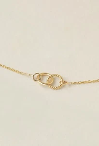 Dazzling Interlocking Circle Chain Bracelet in 14K Solid Gold, Adjustable - Picture 1 of 14
