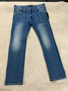 True Religion Jeans Mens 38x34 Ricky Relaxed Straight Blue Denim Dark Wash Work - Picture 1 of 13
