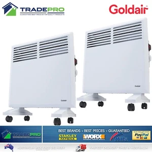 Goldair 1000W Convection Panel Heater Twin Pack Portable Thermostat Home Slim - Picture 1 of 4